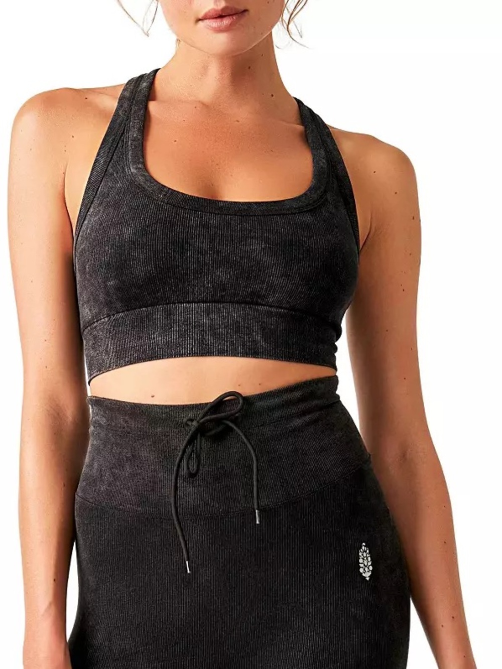 Free People Movement Women’s Go To Black Ribbed Sports Bra - M/L